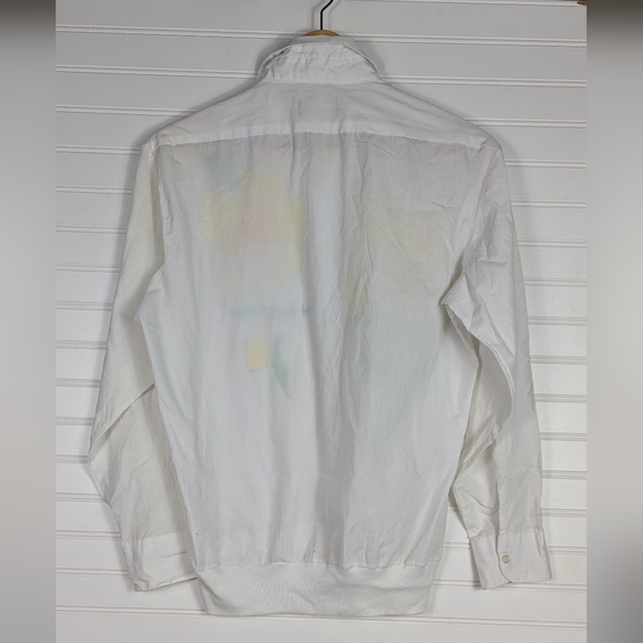 Mark II Vintage hand Painted Floral White Cotton Button Down Top Blouse  M - Picture 7 of 7